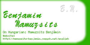 benjamin mamuzsits business card